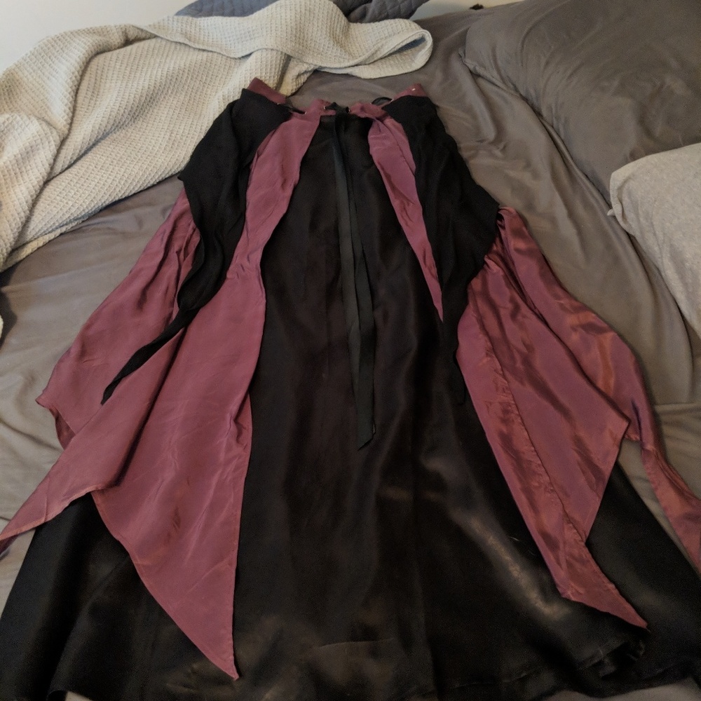 Black and purple silk skirt